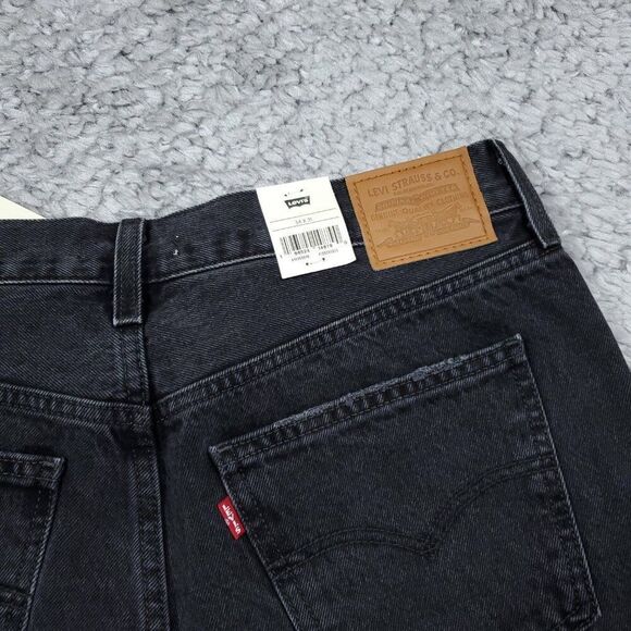 Levi's Premium Middy Straight Mid Rise Jeans Black Nonstretch Size 34 x 31 - Picture 4 of 10
